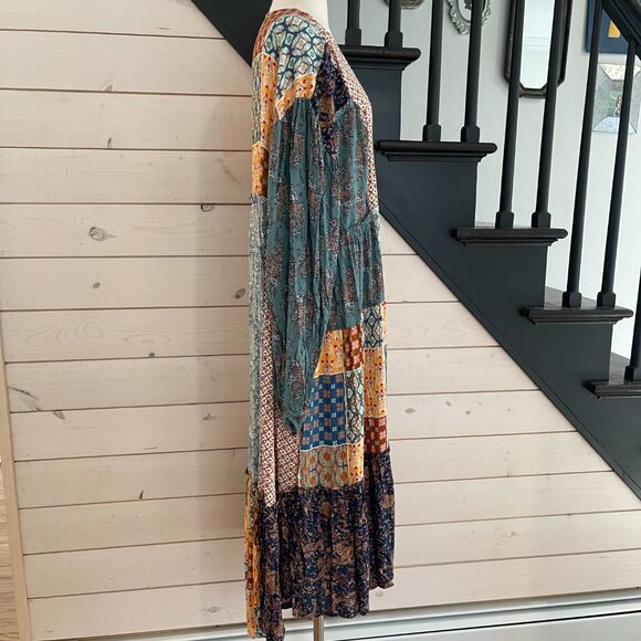 086 Boutique Patchwork Longline Duster NWOT Size Large - Picture 8 of 13